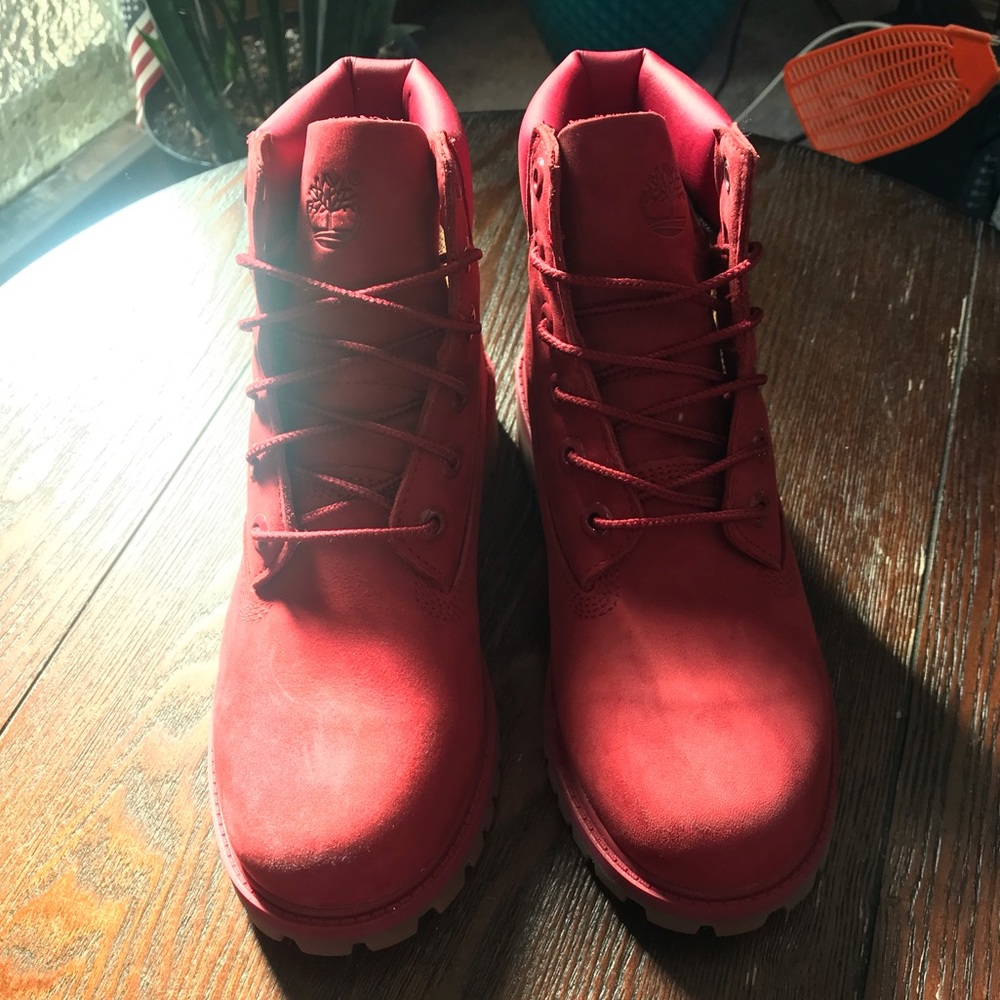 ❗️SOLD❗️Red Timberland Boots